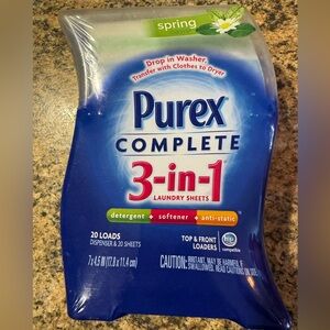 NEW Purex Complete 3-in-1 Laundry Sheets Dispenser Spring Scent - RARE NOS